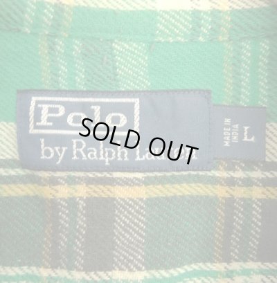 画像2: 90'S RALPH LAUREN チンスト付き 長袖 フランネルシャツ チェック柄 (VINTAGE)
