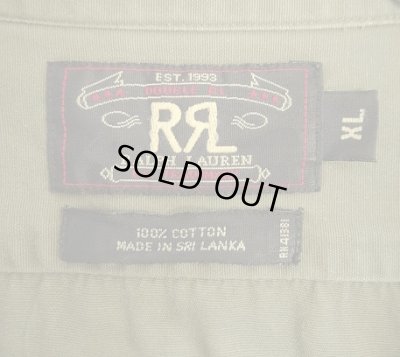画像2: 90'S RRL 初期 三ツ星タグ チンスト＆マチ付き ハーフジップ ワークシャツ カーキ (VINTAGE)