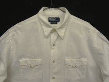 他の写真1: 90'S RALPH LAUREN "MUSTIQUE" 同色ジャガード ウエスタン ボックスシャツ ホワイト (VINTAGE)