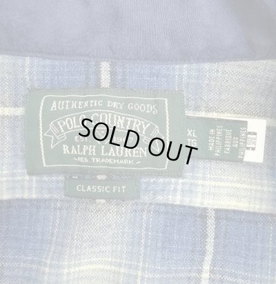 画像2: RALPH LAUREN "POLO COUNTRY" チンスト＆マチ付き 長袖 ワークシャツ オンブレチェック (USED)