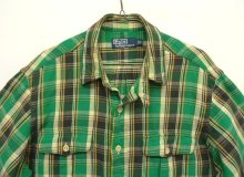 他の写真1: 90'S RALPH LAUREN チンスト付き 長袖 フランネルシャツ チェック柄 (VINTAGE)