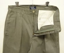 他の写真1: 90'S RALPH LAUREN "ボックスロゴ" ツープリーツ チノパンツ カーキ USA製 (VINTAGE)