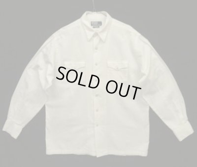 画像1: 90'S RALPH LAUREN "MUSTIQUE" 同色ジャガード ウエスタン ボックスシャツ ホワイト (VINTAGE)