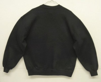 画像5: 90'S RUSSELL ATHLETIC 前Vガゼット付き ロゴ刺繍 クルーネック スウェットシャツ ブラック USA製 (VINTAGE)