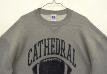 他の写真1: 90'S RUSSELL ATHLETIC 前Vガゼット付き プリント入り クルーネック スウェットシャツ ダークグレー USA製 (VINTAGE)