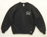 90'S RUSSELL ATHLETIC 前Vガゼット付き ロゴ刺繍 クルーネック スウェットシャツ ブラック USA製 (VINTAGE)