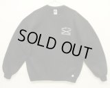 90'S RUSSELL ATHLETIC 前Vガゼット付き ロゴ刺繍 クルーネック スウェットシャツ ブラック USA製 (VINTAGE)