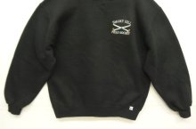 他の写真3: 90'S RUSSELL ATHLETIC 前Vガゼット付き ロゴ刺繍 クルーネック スウェットシャツ ブラック USA製 (VINTAGE)