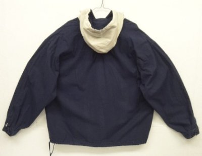 画像4: 90'S J.CREW 旧タグ コットン カラーブロック アノラックパーカー ホワイト/ネイビー (VINTAGE)