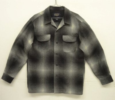 画像1: 00'S PENDLETON "BOARD SHIRT" ウール オープンカラーシャツ オンブレチェック (MINT CONDITION)