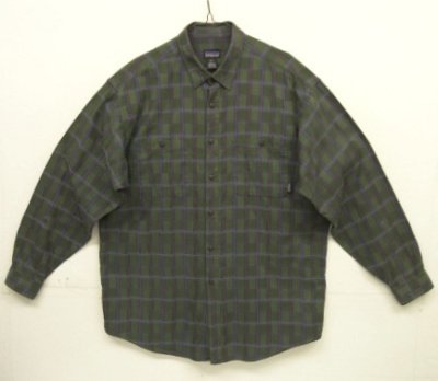画像1: 90'S PATAGONIA コットン 長袖シャツ チェック柄 ポルトガル製 (VINTAGE)