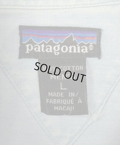 画像2: 80'S PATAGONIA 旧タグ ビッグポケット 長袖 シャンブレーシャツ ライトブルー マカオ製 (VINTAGE)