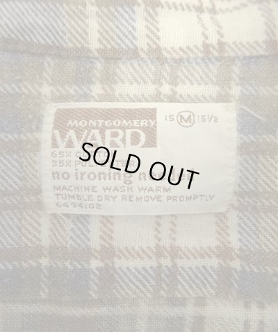 画像2: 70'S MONTGOMERY WARD プリントフランネル ワークシャツ チェック柄 (VINTAGE)