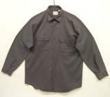 70'S P-N-H "KORATRON" 長袖 ワークシャツ チャコール USA製 (VINTAGE)