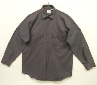 70'S P-N-H "KORATRON" 長袖 ワークシャツ チャコール USA製 (VINTAGE)