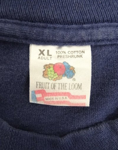 画像2: 90'S MULLER'S コットン シングルステッチ ポケット付き 半袖 Tシャツ フェードネイビー USA製 (VINTAGE)