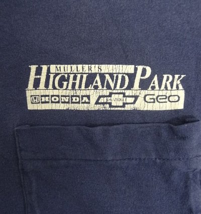 画像3: 90'S MULLER'S コットン シングルステッチ ポケット付き 半袖 Tシャツ フェードネイビー USA製 (VINTAGE)