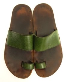 他の写真1: JUTTA NEUMANN "HERMES" ビルケンソール レザーサンダル オリーブ USA製 (USED)