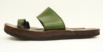 画像2: JUTTA NEUMANN "HERMES" ビルケンソール レザーサンダル オリーブ USA製 (USED)