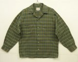 60'S DERBY コットン 長袖 オープンカラーシャツ チェック柄 (VINTAGE)