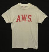 60'S A.W.S. "STALLION by HEALTHKNIT" シングルステッチ 染み込みプリント 半袖 Tシャツ ホワイト USA製 (VINTAGE)