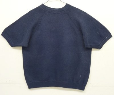 画像1: 80'S UNKNOWN ラグランスリーブ 半袖 スウェットシャツ ネイビー (VINTAGE)