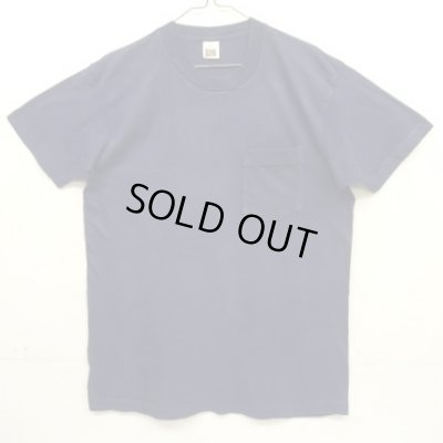 画像1: 90'S FRUIT OF THE LOOM シングルステッチ 耳付きポケット 半袖 Tシャツ ネイビー USA製 (VINTAGE)