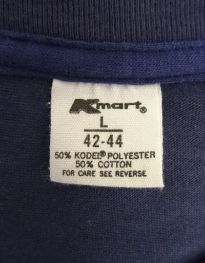 画像2: 80'S K-MART シングルステッチ 耳付きポケット 半袖 Tシャツ ツートンネイビー (VINTAGE)