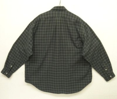 画像3: 90'S RALPH LAUREN "BIG SHIRT" 同色ロゴ コットンビエラ 長袖 BDシャツ チェック柄 (VINTAGE)