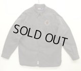 90'S RALPH LAUREN チンスト付き バックステンシル ワークシャツ ブラック (VINTAGE)