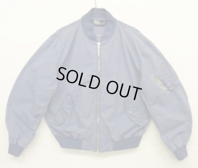 画像1: 90'S RALPH LAUREN 三角タグ ポプリン L-2B フライトジャケット ブルー (VINTAGE)