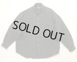 90'S RALPH LAUREN "BIG SHIRT" 同色ロゴ コットンビエラ 長袖 BDシャツ チェック柄 (VINTAGE)