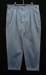 90'S RALPH LAUREN "ボックスロゴ" ツープリーツ チノパンツ ブルー USA製 (VINTAGE)