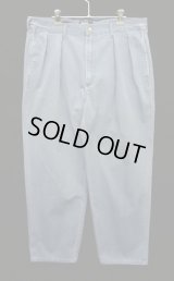 90'S RALPH LAUREN "ボックスロゴ" ツープリーツ チノパンツ ブルー USA製 (VINTAGE)