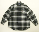 90'S RALPH LAUREN "BIG SHIRT" オックスフォード 長袖 BDシャツ チェック柄 (VINTAGE)