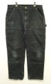 画像1: CARHARTT ダブルニー ダック ペインターパンツ ブラック W36L32 USA製 (VINTAGE) (1)