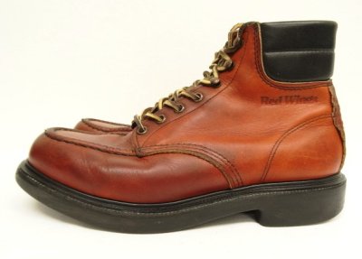 画像2: 90'S RED WING 8804 "刺繍羽タグ" スーパーソール レザー モックトゥブーツ オロラセット USA製 (VINTAGE)