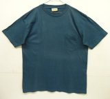 80'S BANANA REPUBLIC シングルステッチ 耳付きポケット 半袖 Tシャツ ブルー USA製 (VINTAGE)