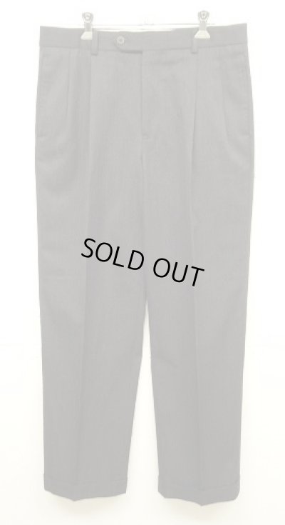 画像1: BROOKS BROTHERS ツープリーツ ウールパンツ チャコール (USED)