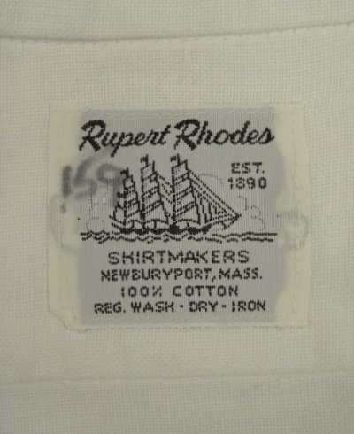 画像2: 60'S RUPERT RHODES 6ボタン マチ付き オックスフォード BDシャツ ホワイト USA製 (VINTAGE)