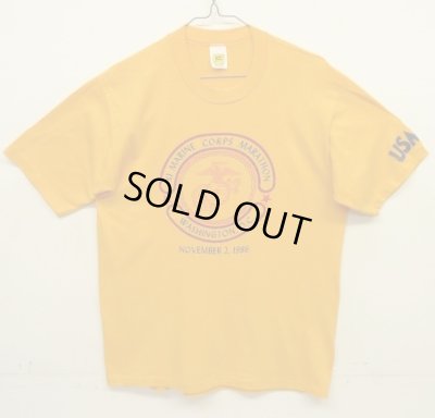 画像1: 80'S アメリカ軍 USMC シングルステッチ 半袖 Tシャツ イエロー USA製 (MINT CONDITION)