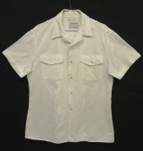 50'S アメリカ軍 USMA "CADET STORE WEST POINT" コットンツイル 半袖 オープンカラーシャツ ホワイト (VINTAGE)