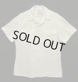 50'S アメリカ軍 USMA "CADET STORE WEST POINT" コットンツイル 半袖 オープンカラーシャツ ホワイト (VINTAGE)