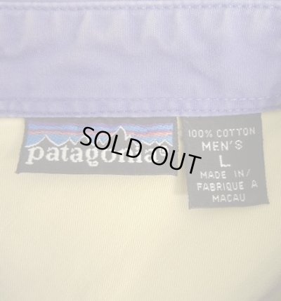 画像2: 90'S PATAGONIA 旧タグ 三角フラップ 長袖 ワークシャツ ブルー マカオ製 (VINTAGE)