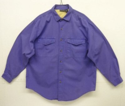 画像1: 90'S PATAGONIA 旧タグ 三角フラップ 長袖 ワークシャツ ブルー マカオ製 (VINTAGE)