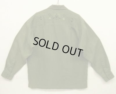 画像5: 04'S PATAGONIA "RHYTHM" 刺繍入り ヘンプ 長袖 フルジップシャツ オリーブ (VINTAGE)