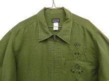 他の写真1: 04'S PATAGONIA "RHYTHM" 刺繍入り ヘンプ 長袖 フルジップシャツ オリーブ (VINTAGE)