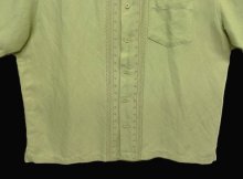 他の写真3: CUBAVERA ラミー/レーヨン 同色刺繍入り 半袖 シャツ ライトグリーン (VINTAGE)