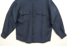他の写真3: DANIEL HECHTER フラップ付きポケット 長袖 シルクシャツ ネイビー (VINTAGE)