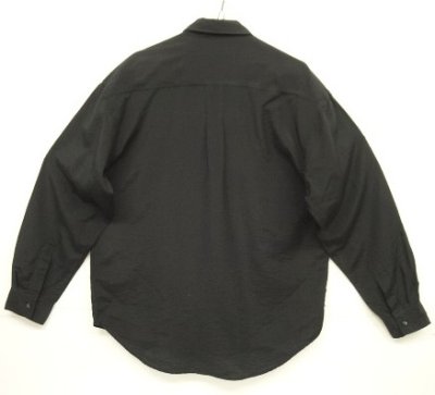 画像4: BUGGLE BOY レーヨン/ナイロン 同色刺繍入り 長袖 シャツ ブラック (VINTAGE)